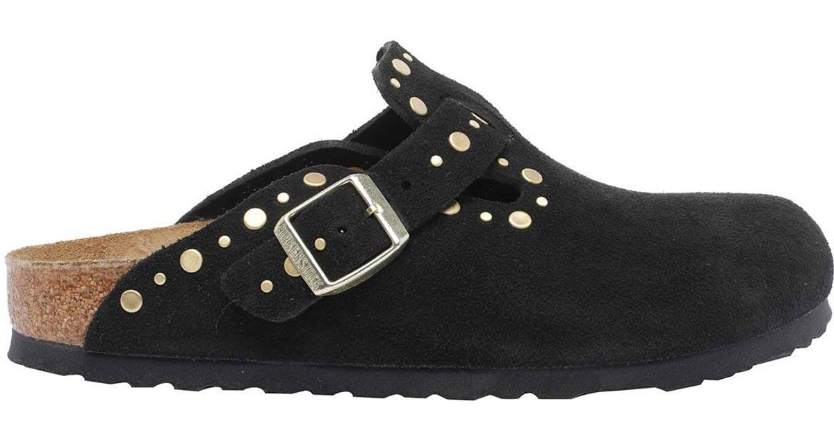 Boston Rivet Red Birkenstock Boston Rivet Mules in Black | Lyst