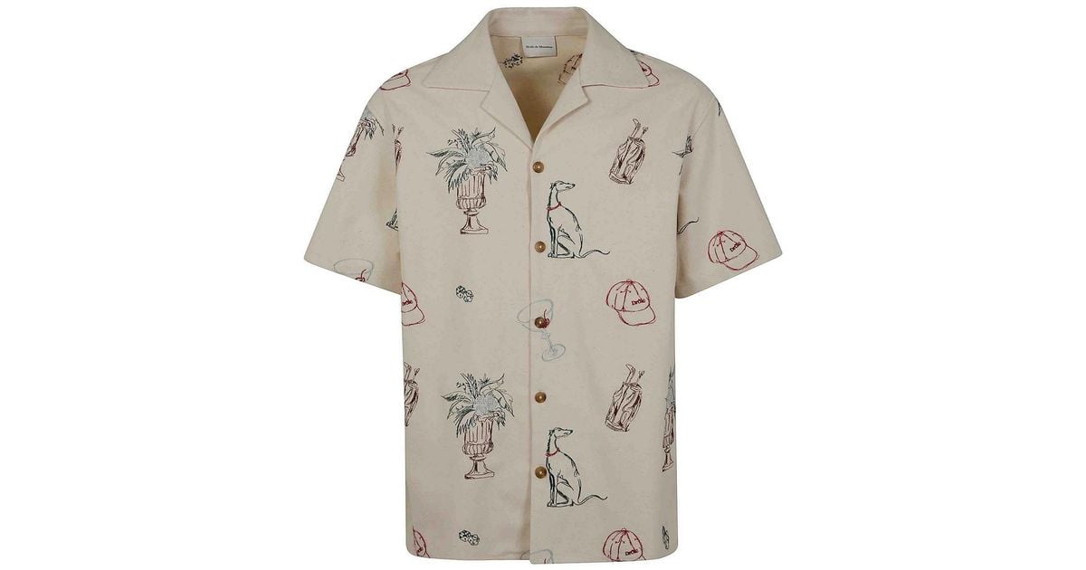 Drole de Monsieur Chemise Brode Country Club in White for