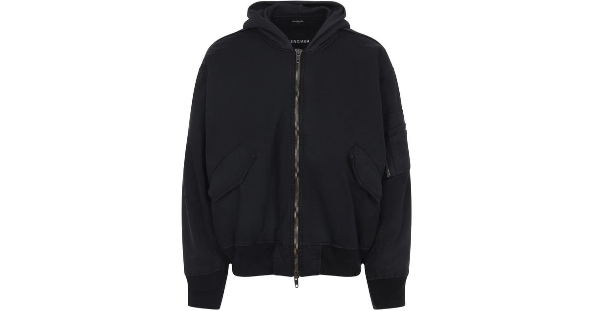 Balenciaga Hybrid Bomber in Black for Men | Lyst