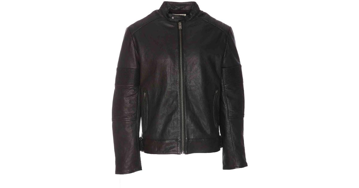 Zadig & Voltaire Lean Biker Leather Jacket In Black For Men 