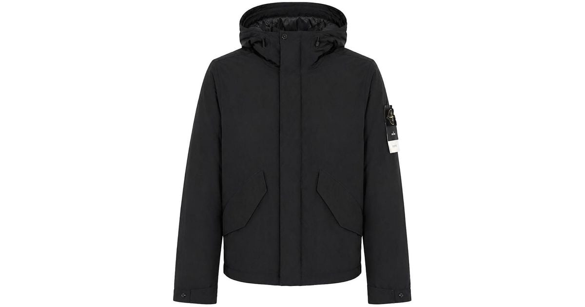 Cloth Button Names Stone Island Padded Jacket in Black for Men | Lyst
