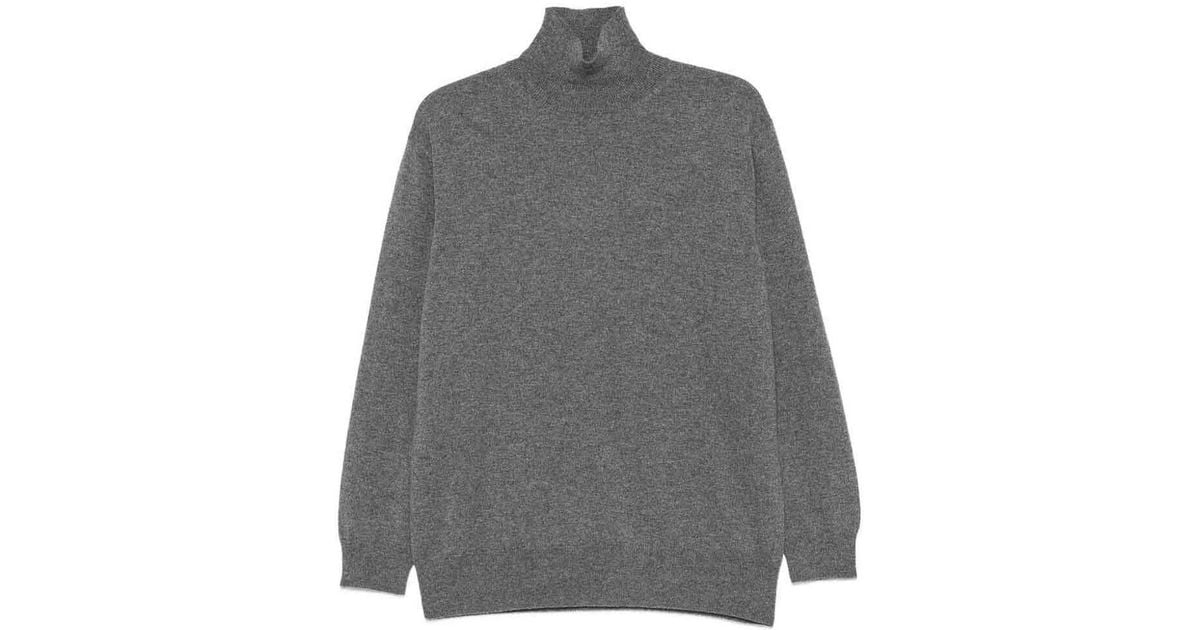 Malo Turtle Neck Sweater in Gray | Lyst