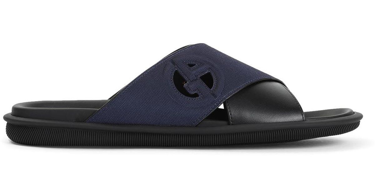 Giorgio Armani Cross Sandals in Blue for Men | Lyst