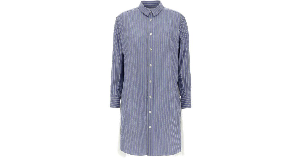 ワンピース SACAI Chemisier dress Light Blue Sacai Chemisier Dress in Blue | Lyst