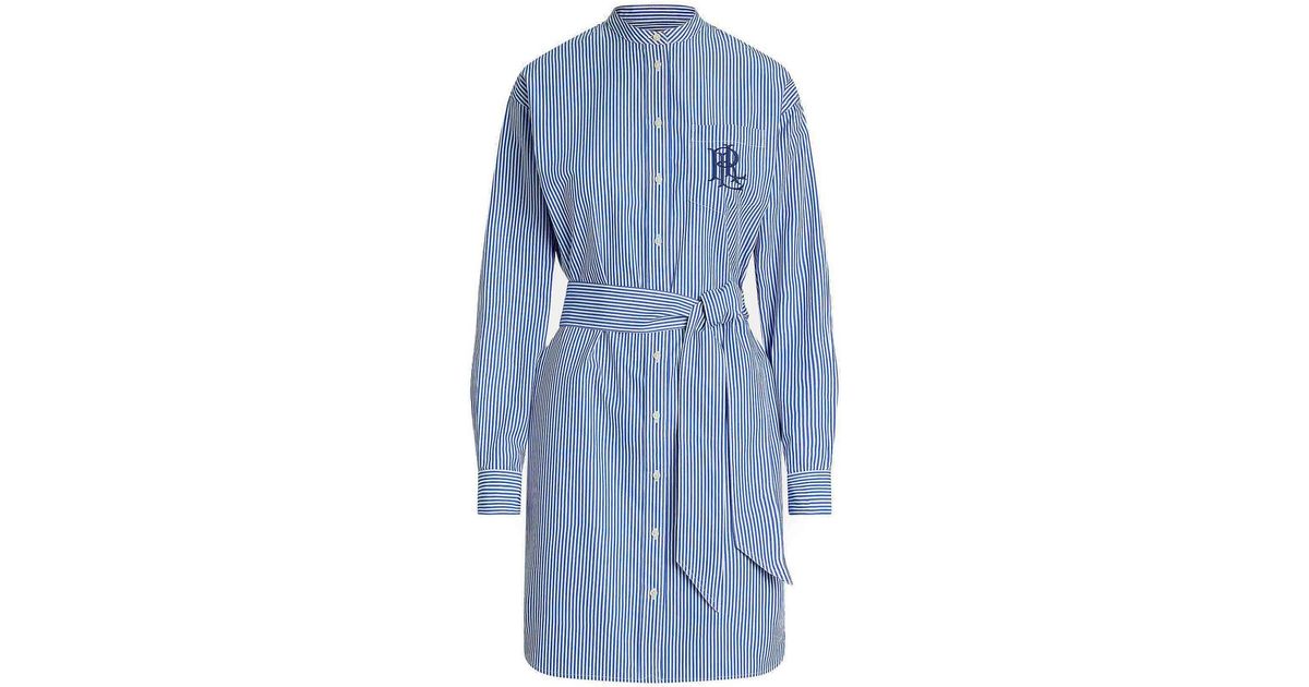 Ralph Lauren Kinley Long Sleeve Day Dress in Blue | Lyst