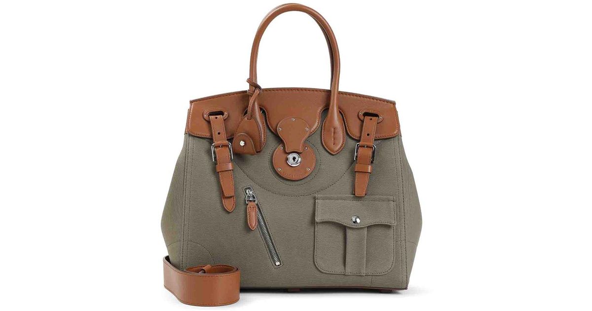 Ralph Lauren Ricky 33 Canvas Handbag in Brown | Lyst