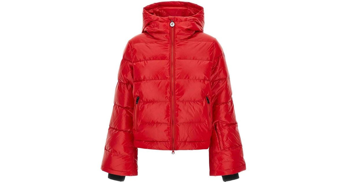 Perfect Moment Polar Flare Puffer Jacket in Red | Lyst