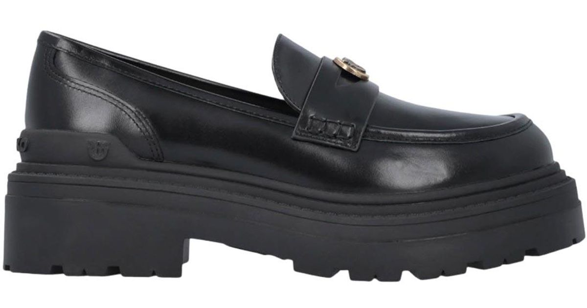 Pinko Women's Fiona Low Leather Sandals Black