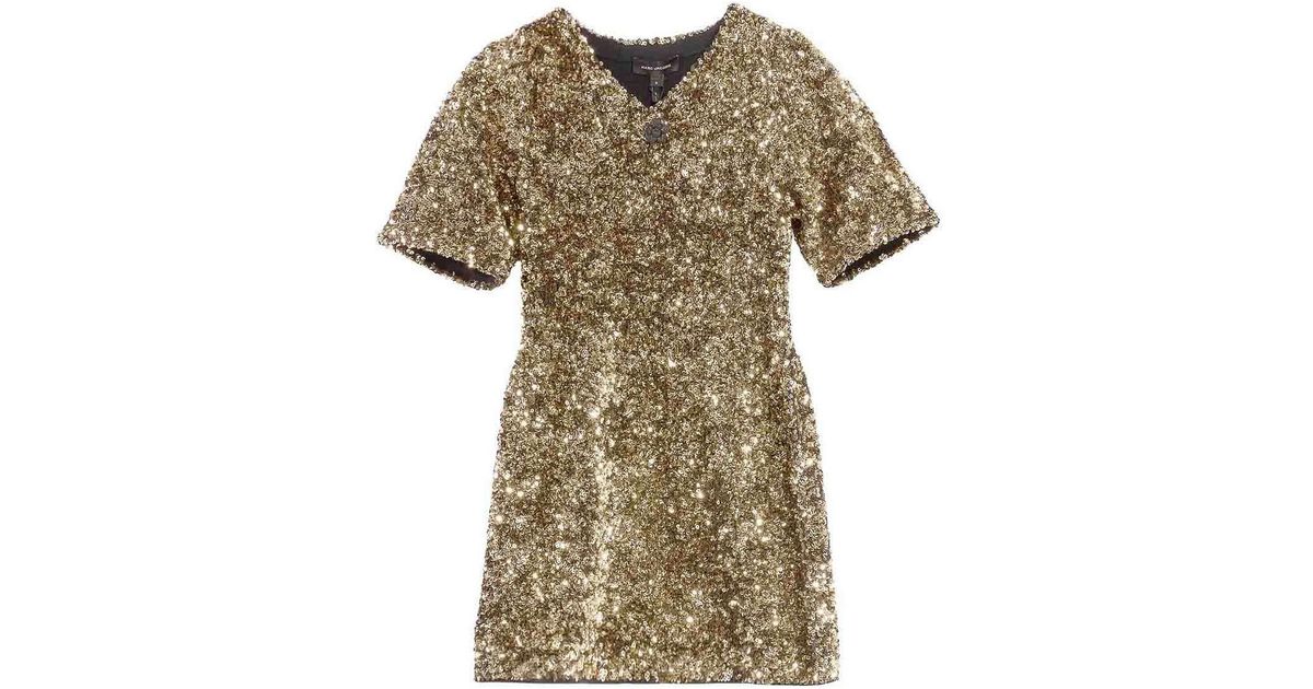 Marc Jacobs Sequin V-Neck Knit Dress in Metallic | Lyst UK