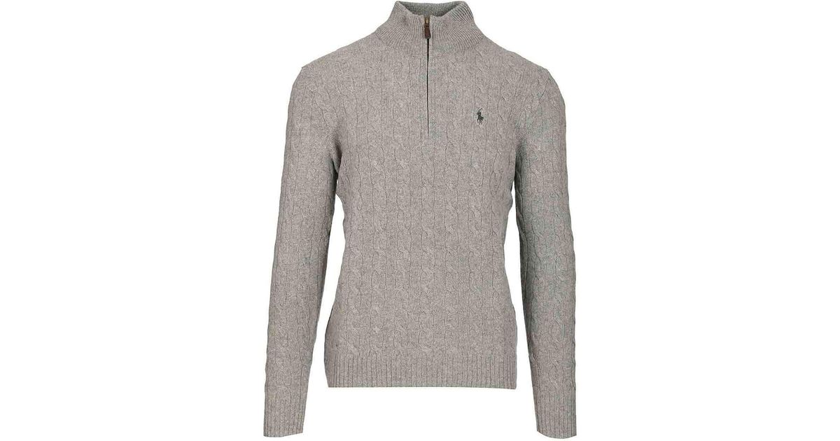 Polo Ralph Lauren Half-Zip Sweater in Grey for Men | Lyst UK