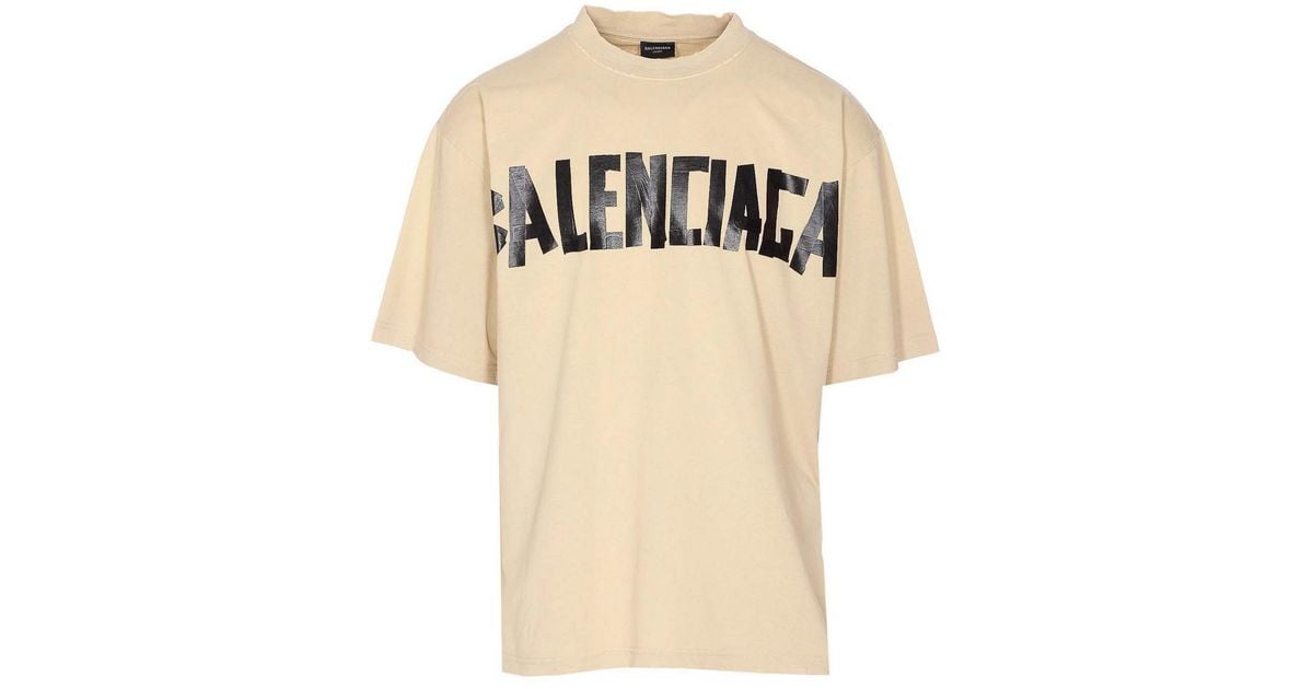 Balenciaga Tape Type T-Shirt in Natural for Men | Lyst UK