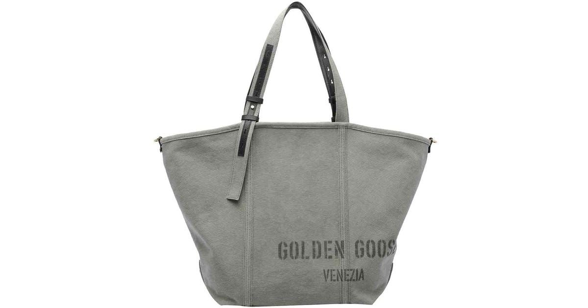 トートバッグ Golden  Deluxe Brand 24.7 Ew Shopping Bag In Canvas Golden Goose Shopping 24.7 Ew Canvas Bags in Gray | Lyst