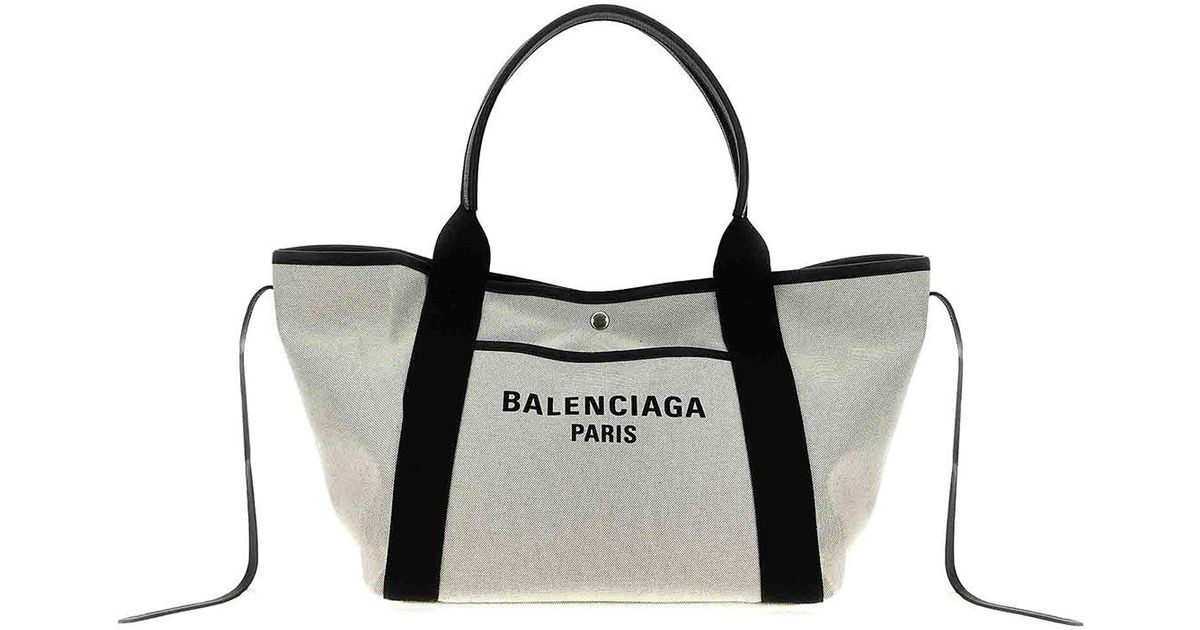Balenciaga Women Sand Canvas Small Biarritz Shopping Bag