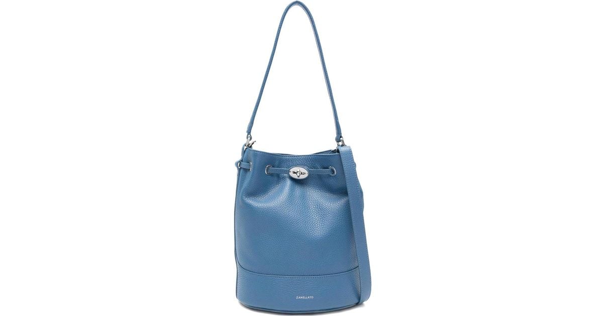 Zanellato Monda Daily Small Leather Bucket Bag in Blue | Lyst