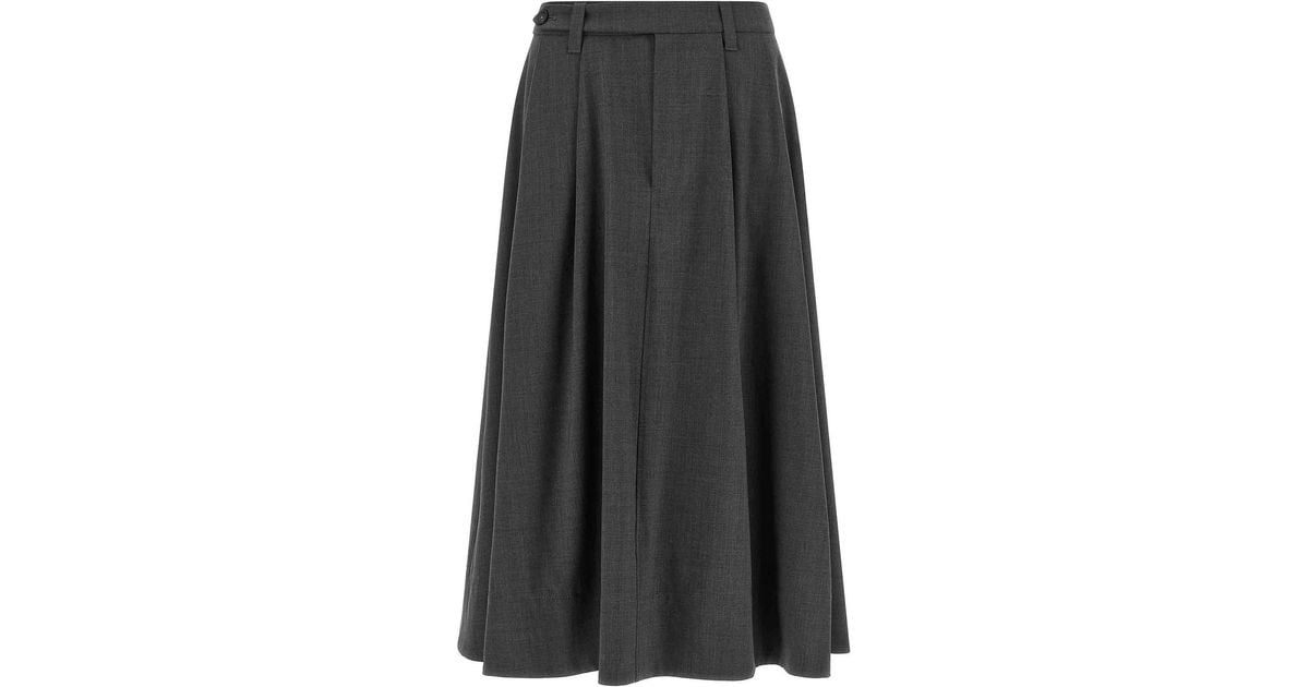 Brunello Cucinelli Wheel Skirt in Gray | Lyst