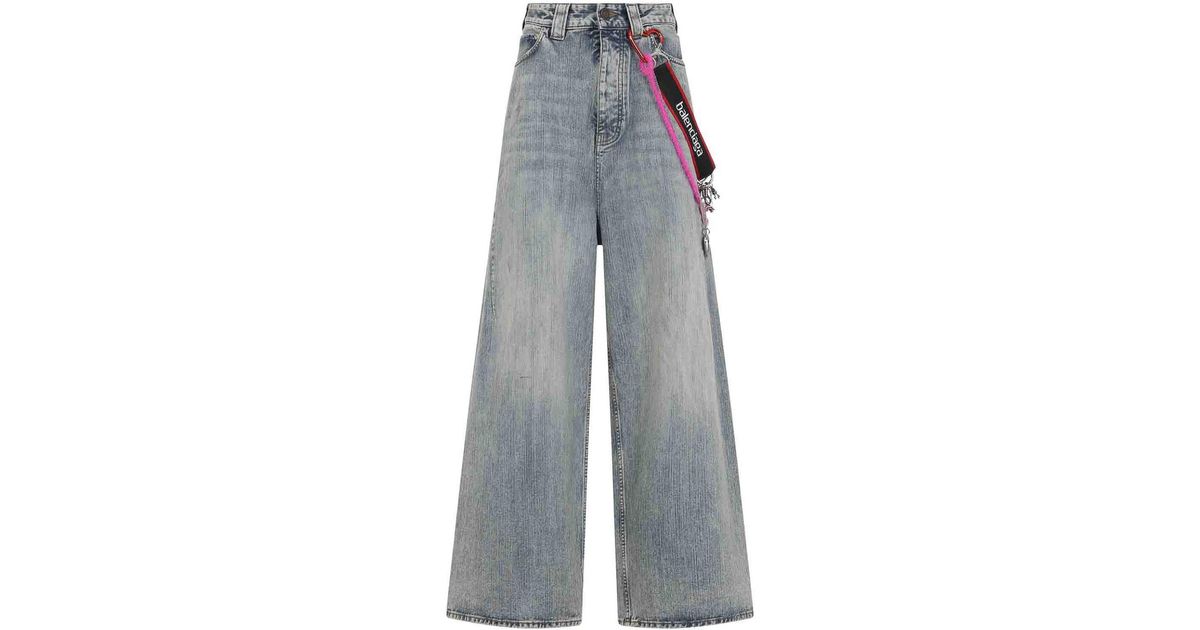 Balenciaga Charms Baggy Jeans in Gray | Lyst