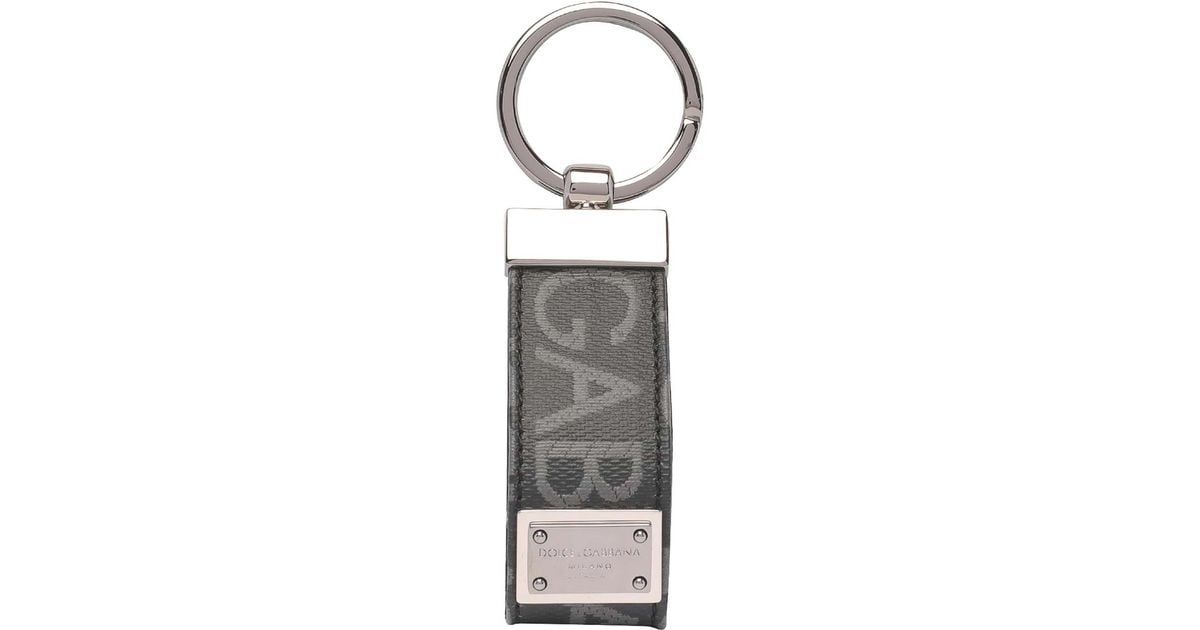 Dolce Gabbana Logo Key Holders in White for Men Lyst