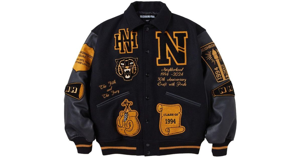 Neighborhood Patchwork Bomber Jacket in Blue for Men | Lyst UK