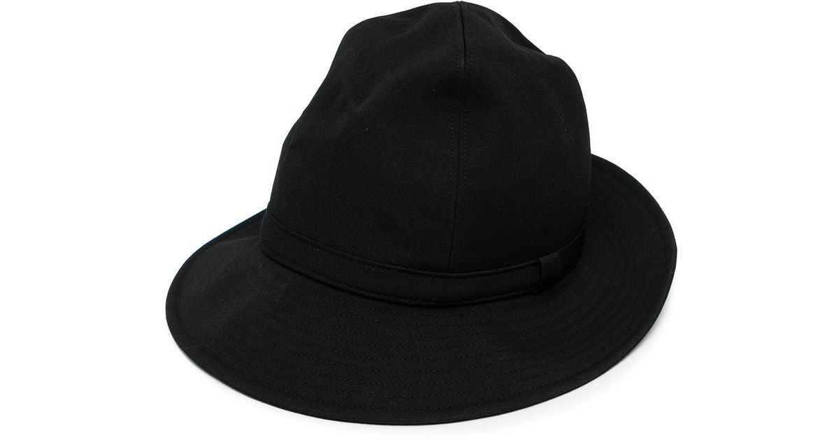Yohji Yamamoto Wool Gabardine Fedora Hat in Black for Men Lyst