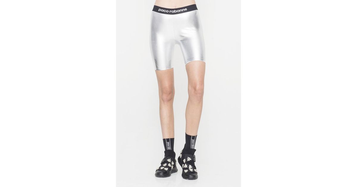 silver biker shorts