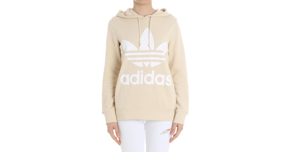 cream colored adidas hoodie