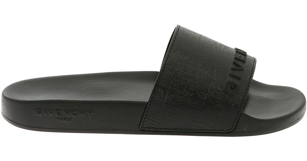 Givenchy Rubber Black Slides With 3d 