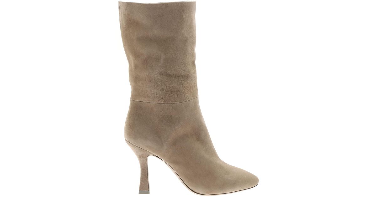 Vic Matié Grey Suede Ankle Boots in Gray - Lyst