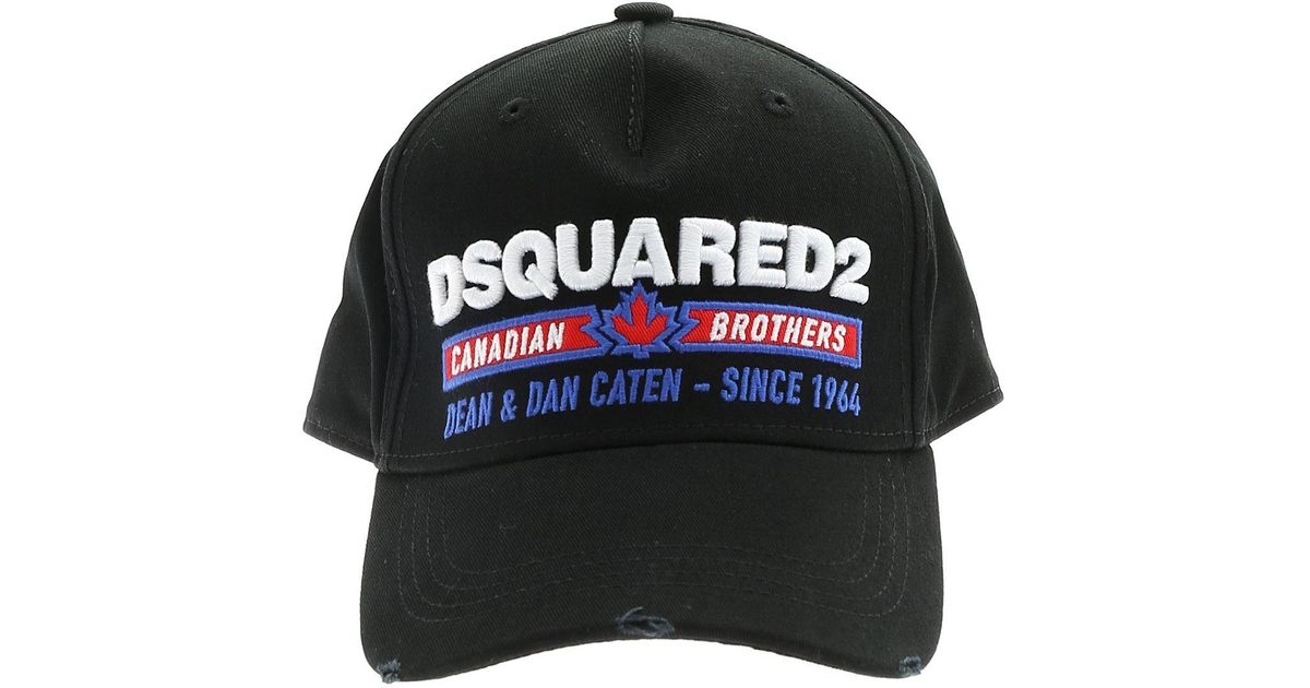 DSquared² Canadian Brothers Cap in Black for Men - Lyst