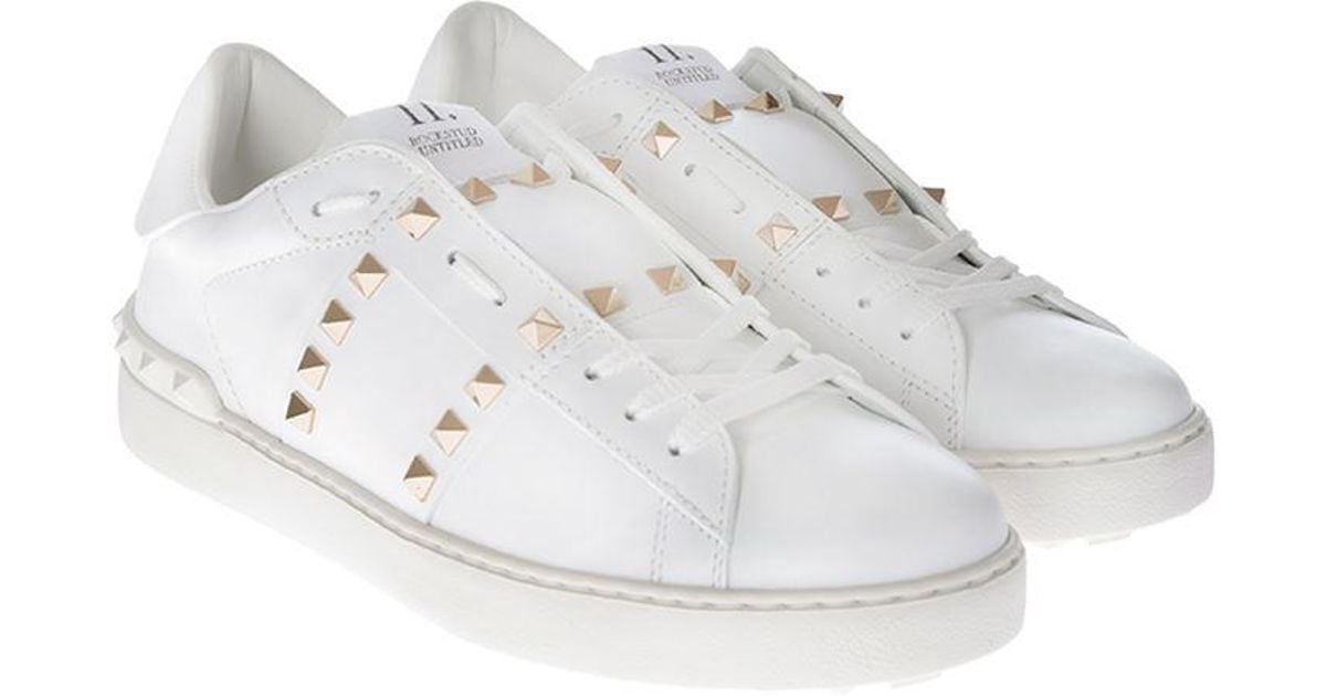 valentino white sneakers with studs