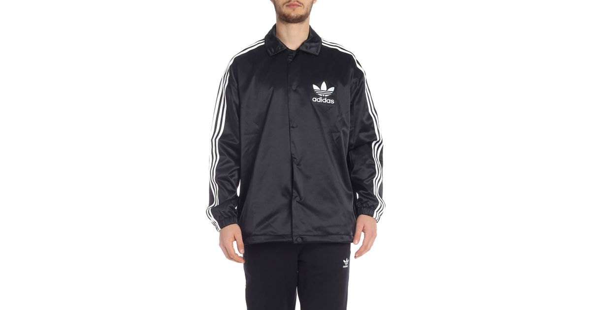 adidas satin coach jacket