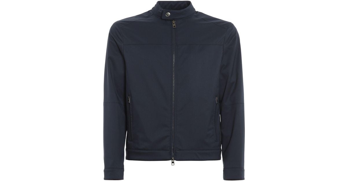 Michael Kors Synthetic Tech Fabric Crewneck Jacket in Blue for Men - Lyst