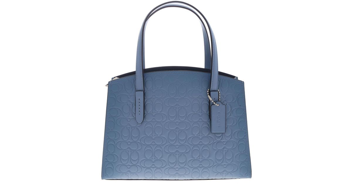 coach light blue handbag