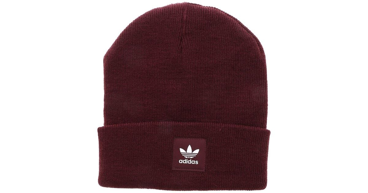 adidas Synthetic Burgundy Beanie With 