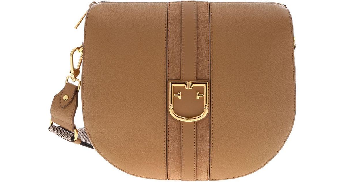 camel leather shoulder bag