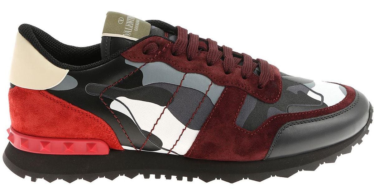 valentino red camo sneakers