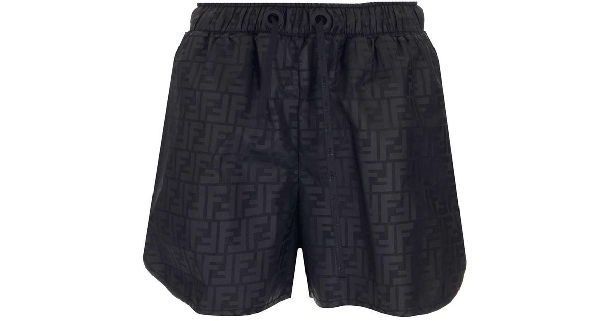Fendi Synthetic Ff Motif Shorts in Black Lyst