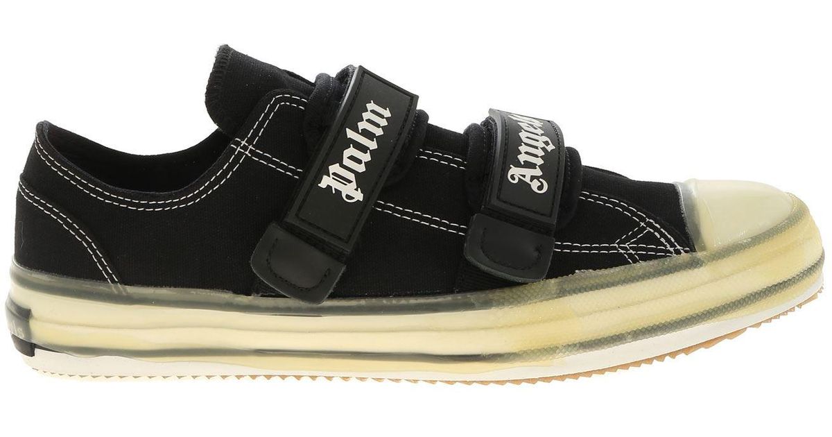 palm angels black logo vulcanized sneakers