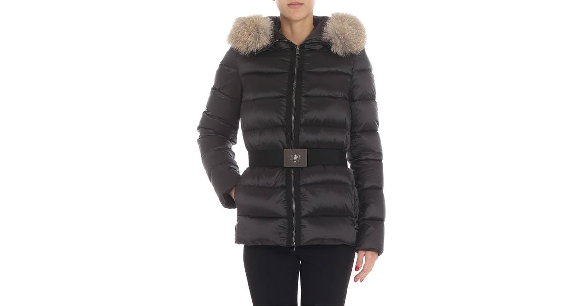 Moncler Synthetic "tatie" Black Down Jacket - Lyst