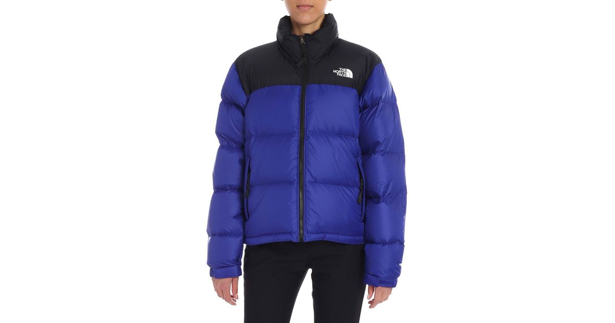 The North Face Synthetic Blue And Black Nuptse Down Jacket Lyst