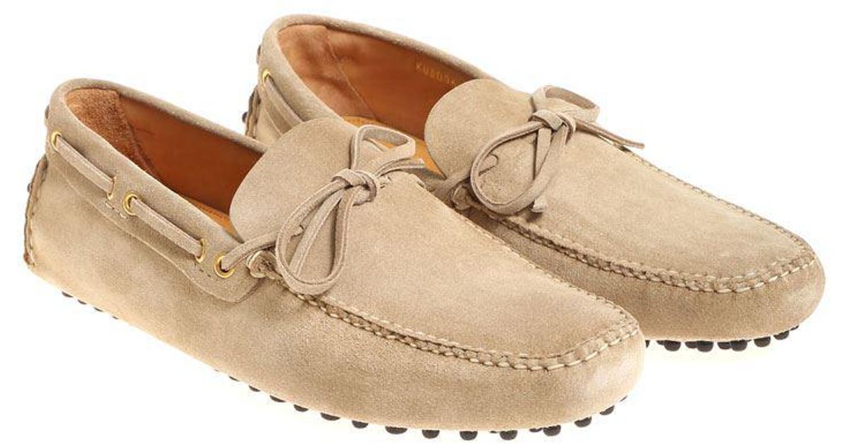 Car Shoe Suede Sand-colored Loafers in Natural - Lyst
