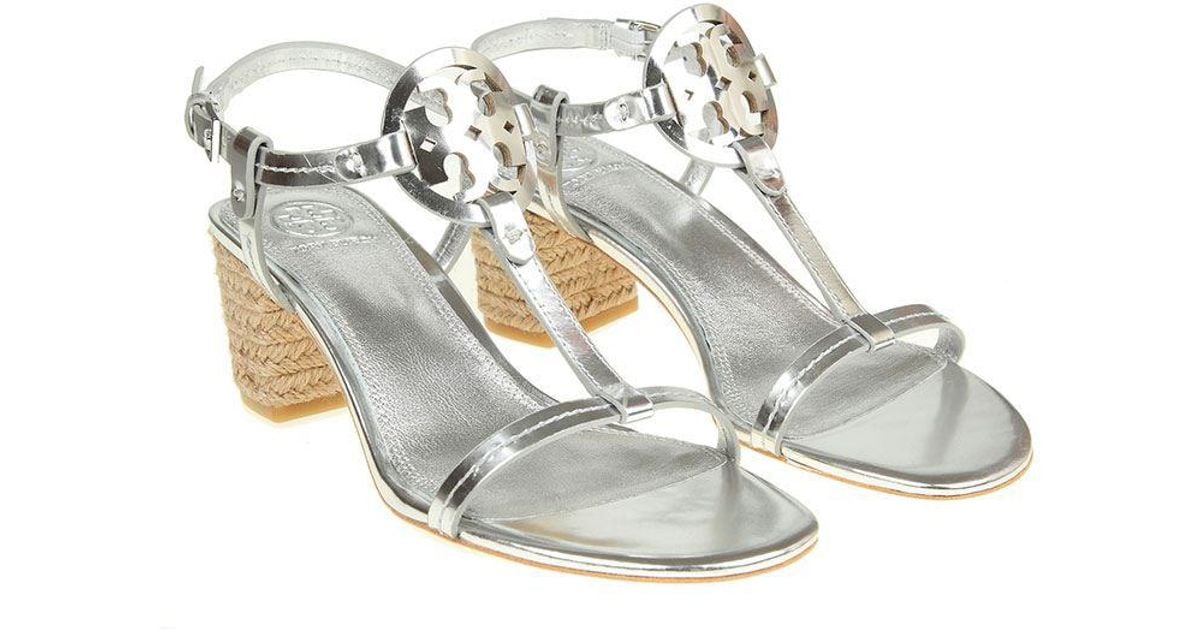 tory burch silver miller sandals