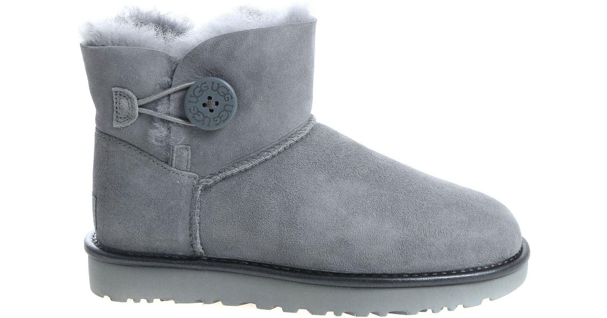ugg mini bailey button stormy grey