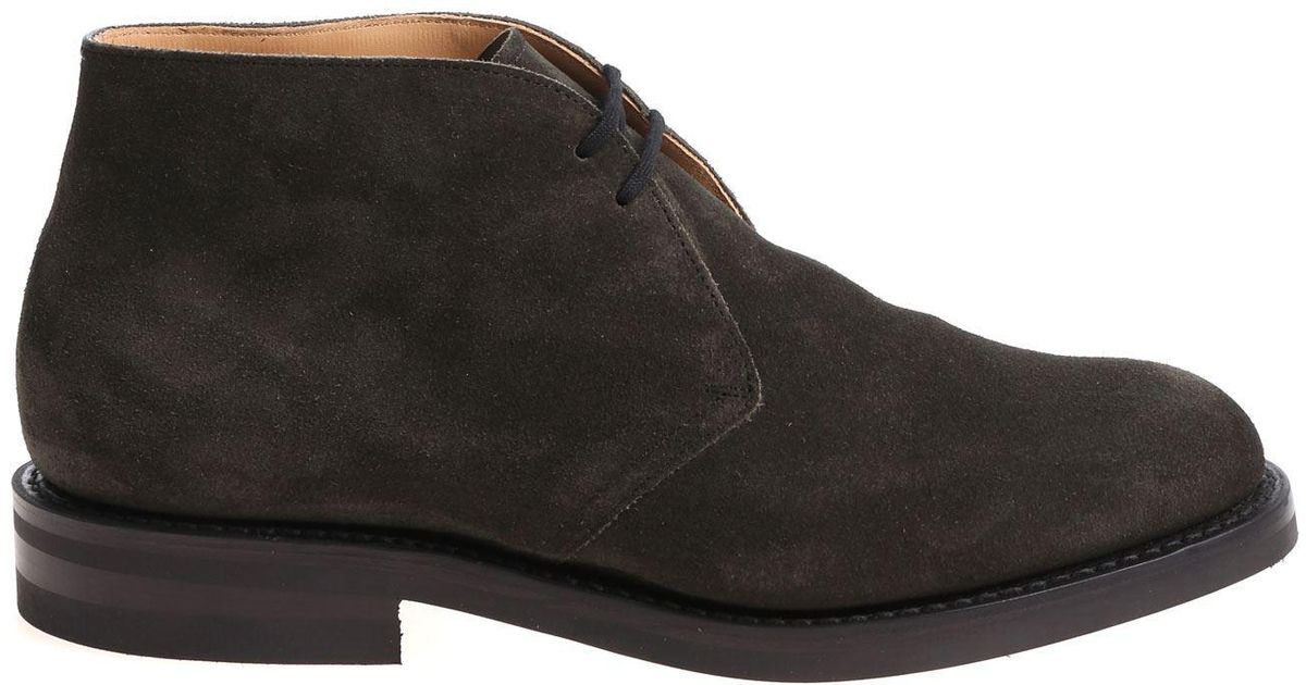 Church's Suede Army Military Desert Boots in Black for Men Lyst
