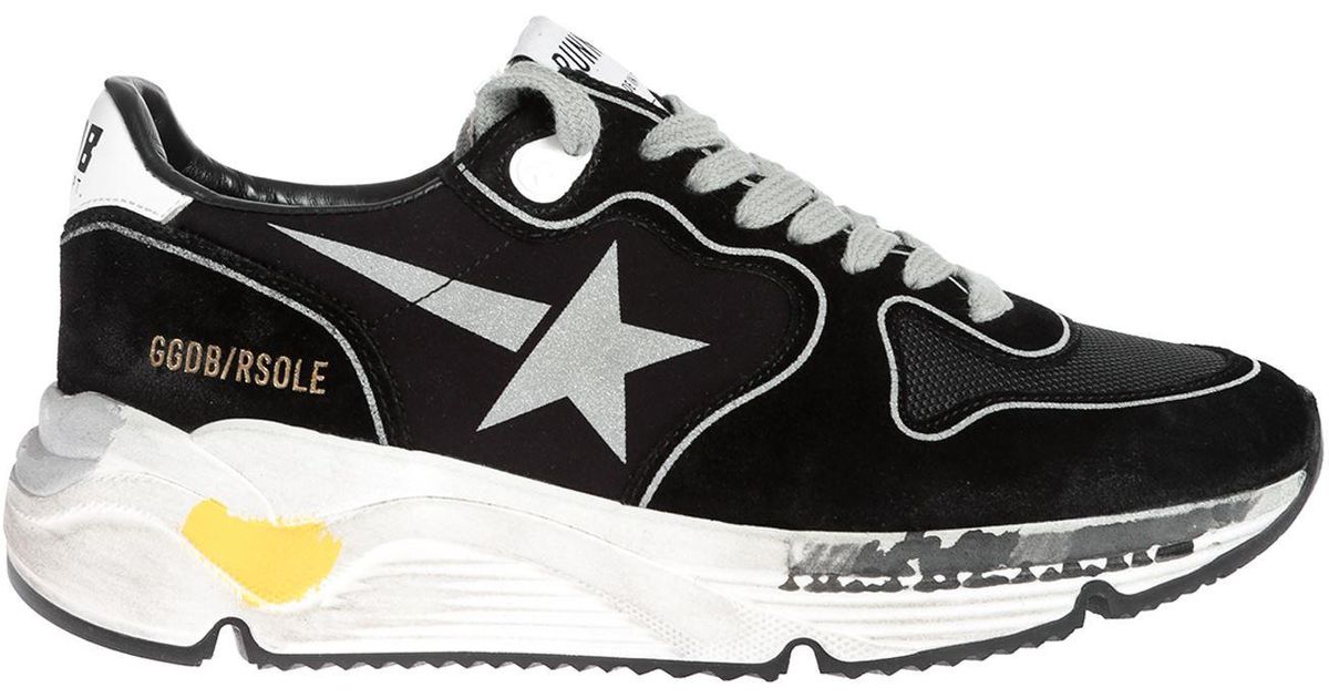 Golden Goose Leather Running Sole Sneakers in Black for Men - Lyst