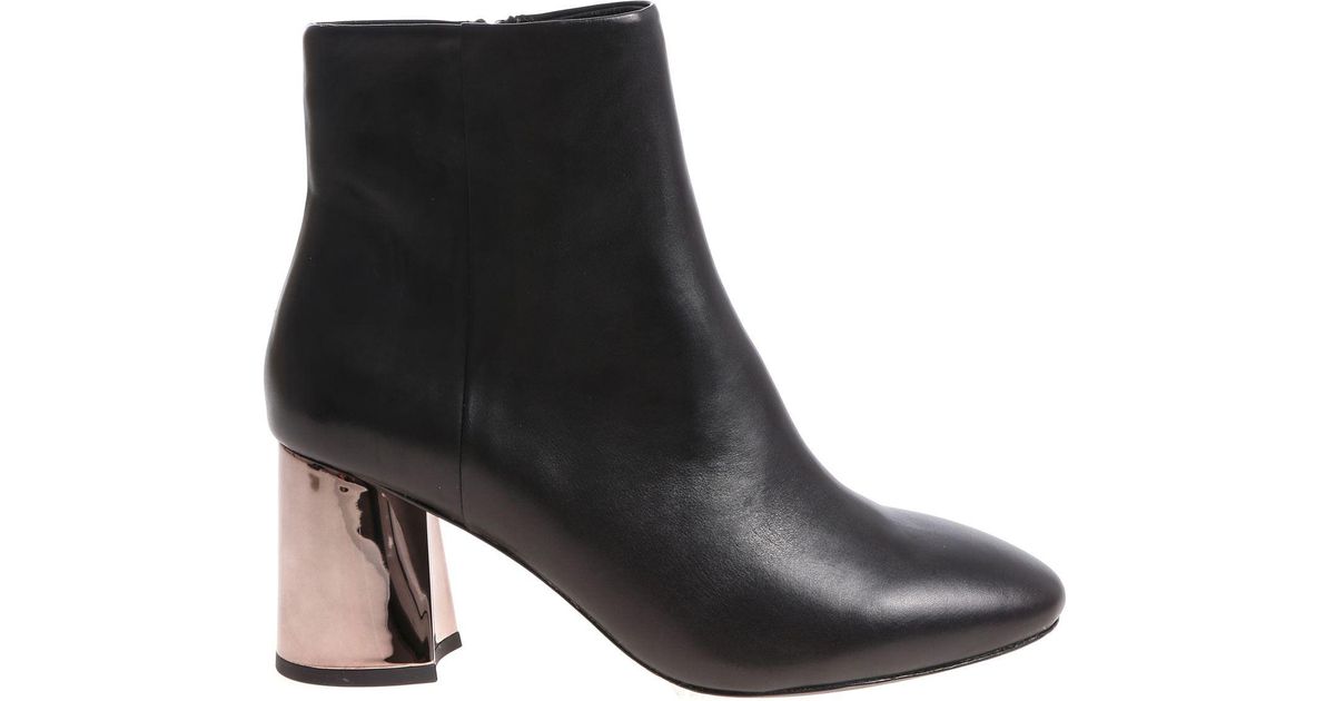 ankle boots with silver heel