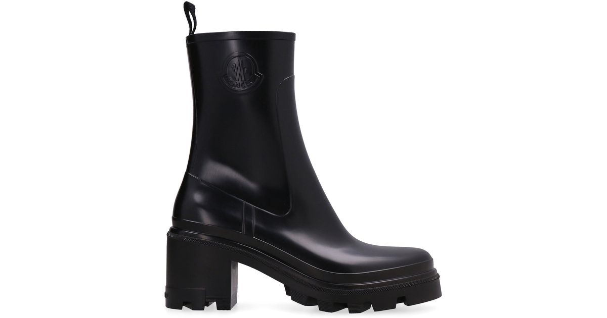 Moncler Loftgrip Rubber Rain Boots in Black | Lyst