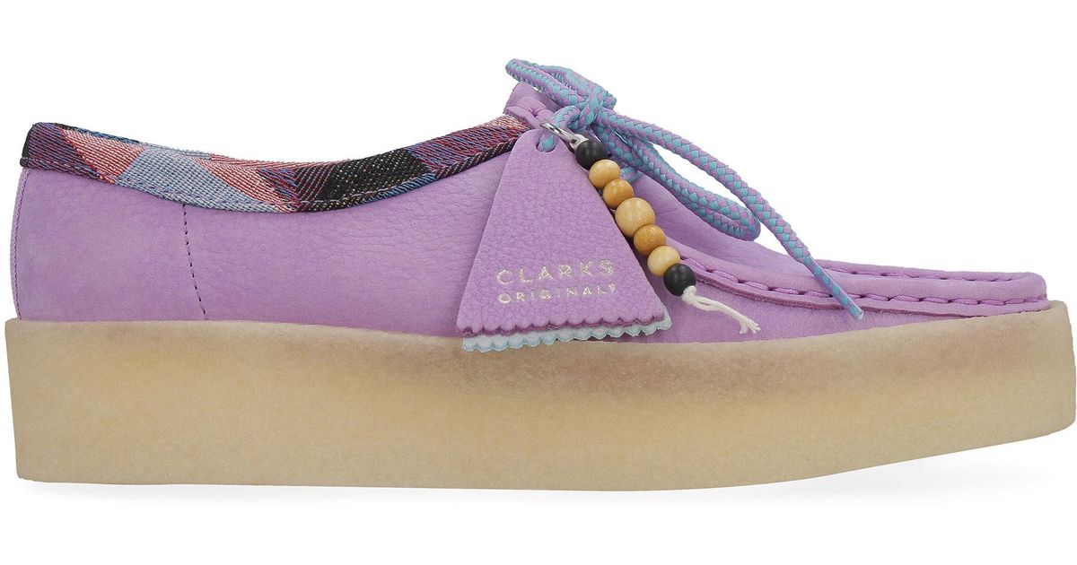 Clarks Wallabee Cup Suede Lace-up Shoes in Purple | Lyst
