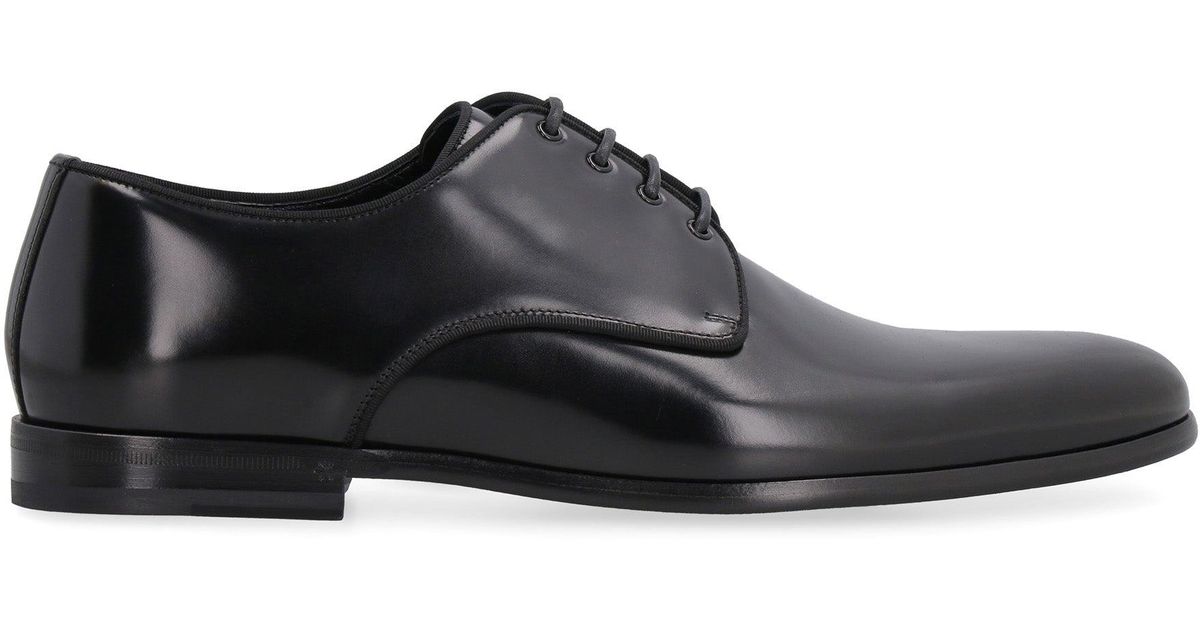 Dolce & Gabbana Leather Lace-up Derby Shoes in Black for Men Mens Shoes Lace-ups Derby shoes Save 7%