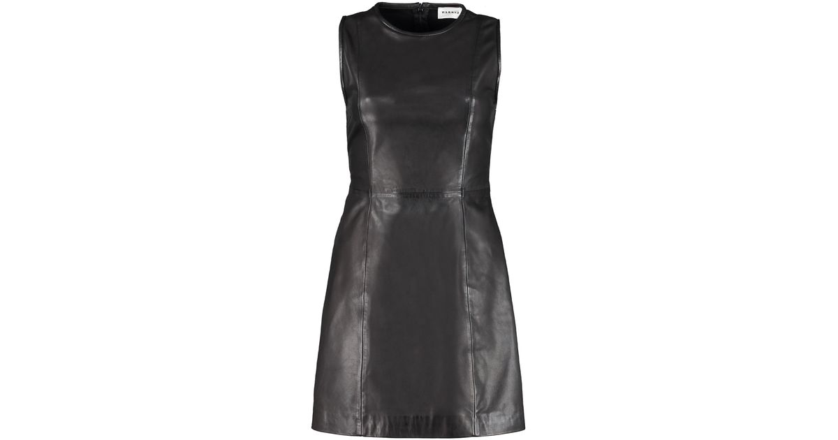 Save 8% Womens Dresses P.A.R.O.S.H P.A.R.O.S.H Dresses Maciockx Leather Mini Dress in Black 