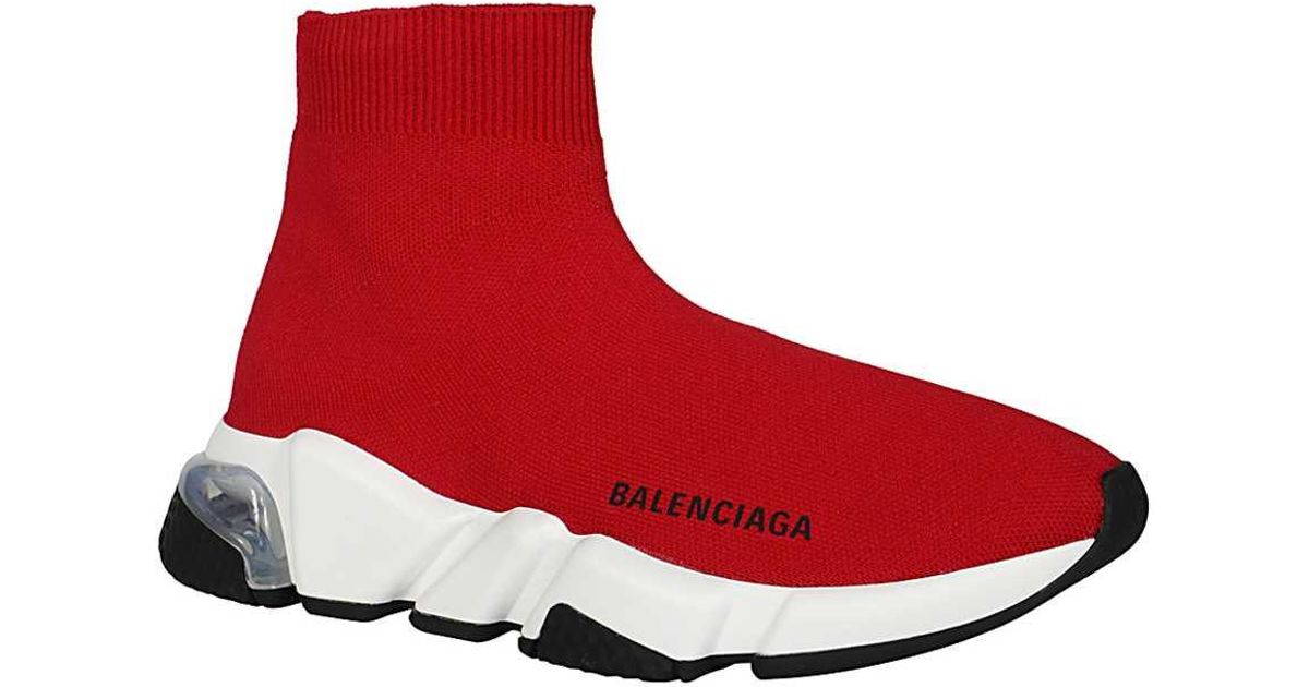 Sneakers Speed in maglia effetto calzino di Balenciaga in Rosso | Lyst